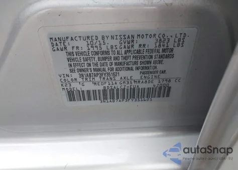 2015 Nissan Sentra S из США, поврежденный, VIN 3N1AB7AP3FY351621